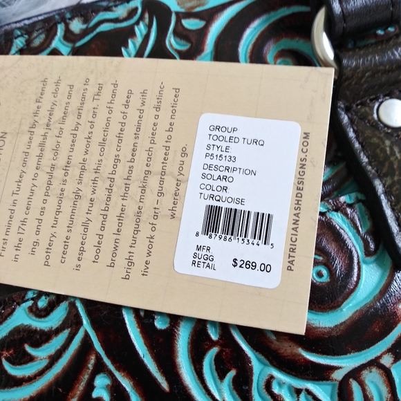 NWT PATRICIA NASH LEATHER TOOLED SOLARO TOTE - Picture 3 of 12